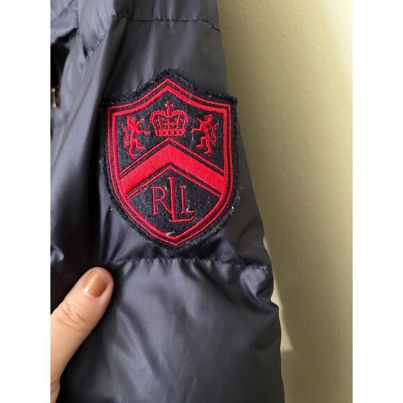 Lauren Ralph Lauren Active Navy Down Puffer Jacket Large Outdoors Gorpcore - Picture 8 of 9